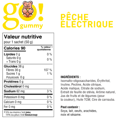 Go Gummy à saveur de pêche électrique (tx) – Image 2